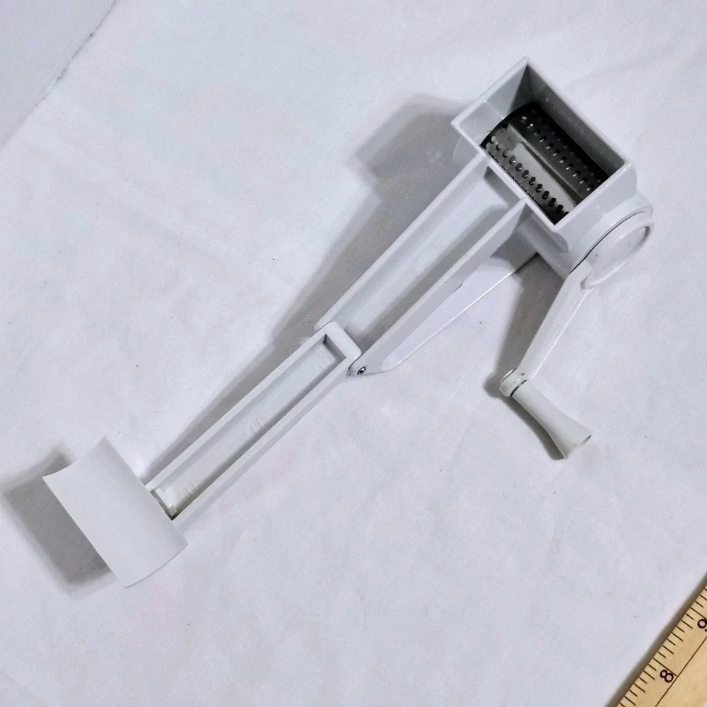 White Rotary Grater Manual Cheese Shredder‎ Kitchen Tool with Crank Handle